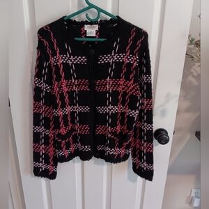Talbots Geometric Cardigan Sweater. Medium